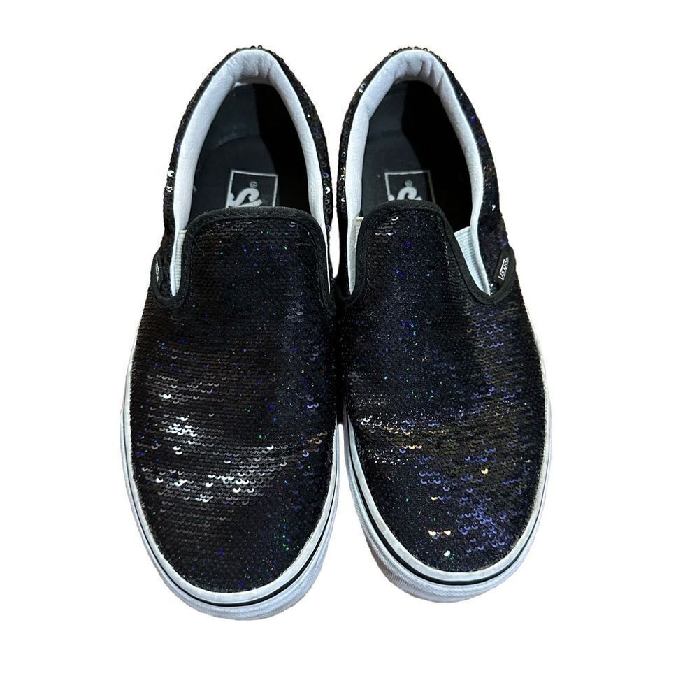 VANS OTW Black Sequin Slip‎ On Skating Casual Shoes Sneakers Women's 5.5